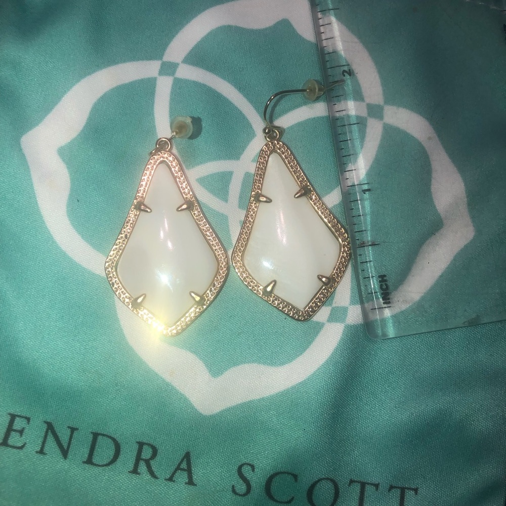 Kendra Scott Gold and White Earrings